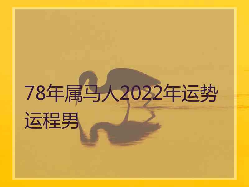 78年属马人2022年运势运程男