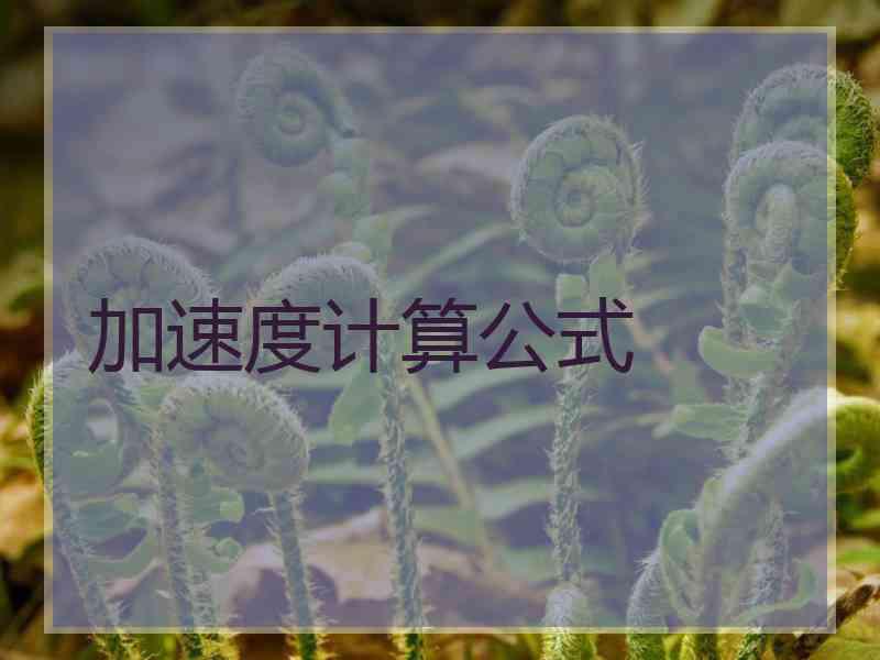 加速度计算公式