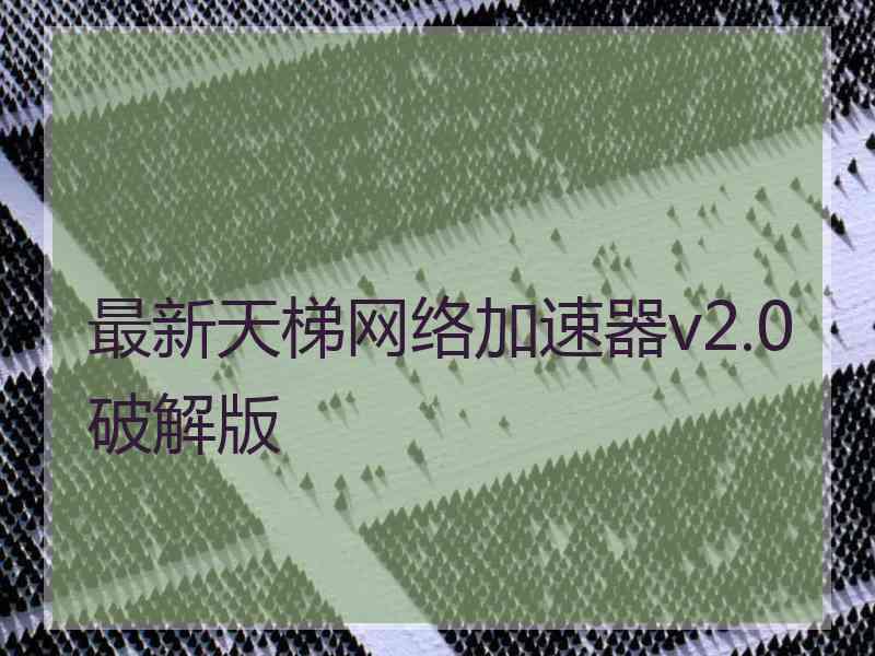 最新天梯网络加速器v2.0破解版