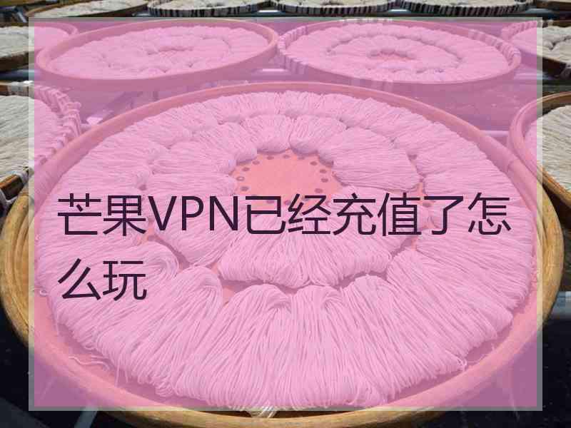 芒果VPN已经充值了怎么玩