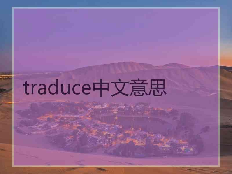 traduce中文意思