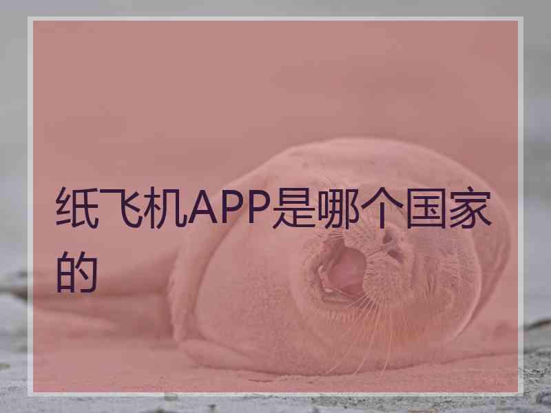 纸飞机APP是哪个国家的