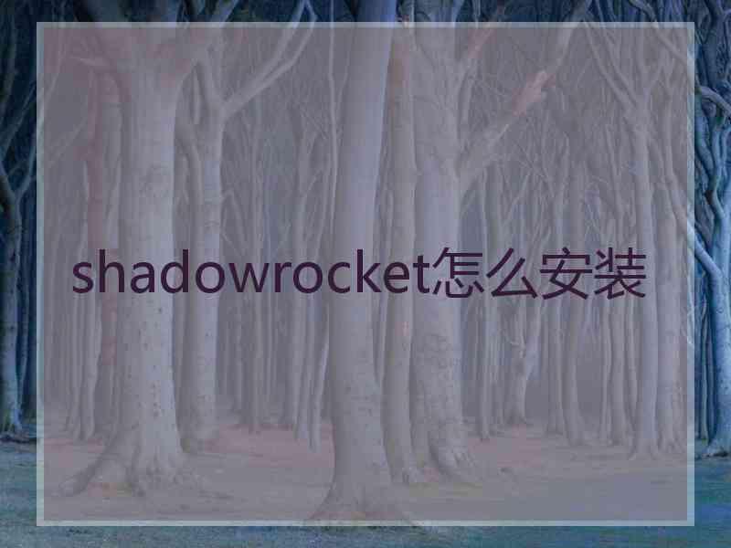 shadowrocket怎么安装