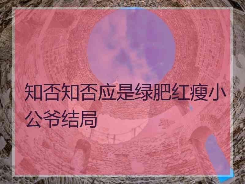 知否知否应是绿肥红瘦小公爷结局