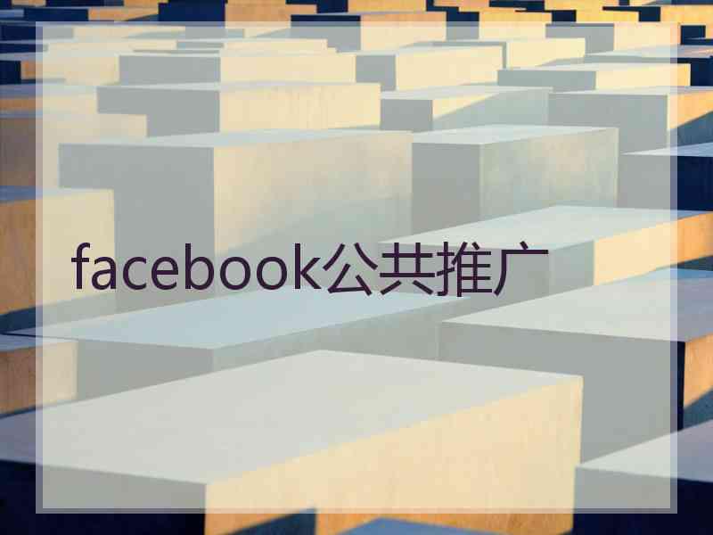 facebook公共推广