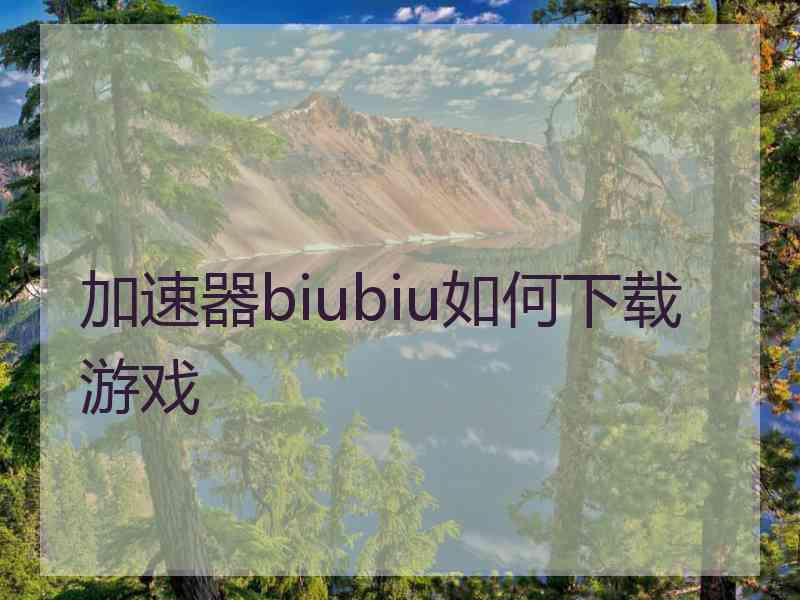 加速器biubiu如何下载游戏