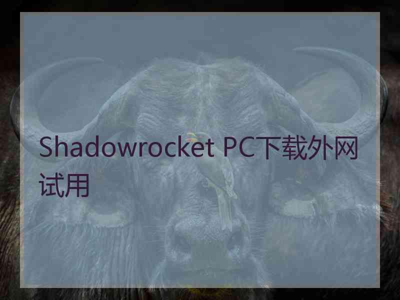 Shadowrocket PC下载外网试用