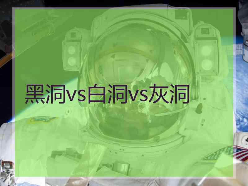 黑洞vs白洞vs灰洞