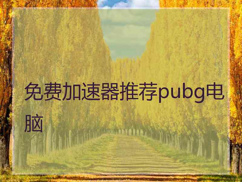 免费加速器推荐pubg电脑