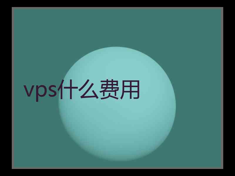 vps什么费用