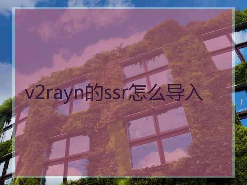 v2rayn的ssr怎么导入